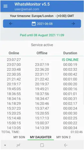 WhatsMonitor Online screenshot
