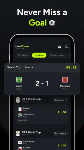 World Cup Live Scores & Stats screenshot