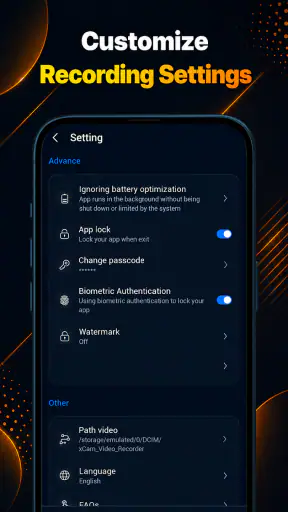 xCam बैकग्राउंड रिकॉर्डर screenshot