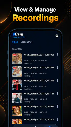 xCam बैकग्राउंड रिकॉर्डर screenshot