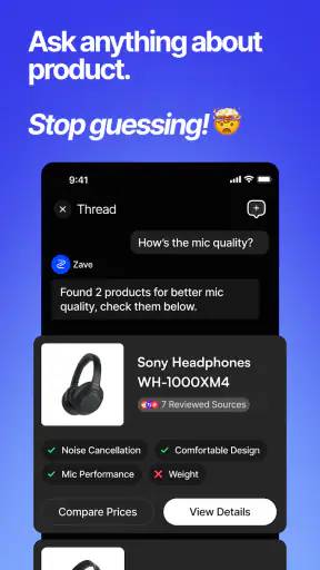 Zave: AI Shopping Assistant screenshot