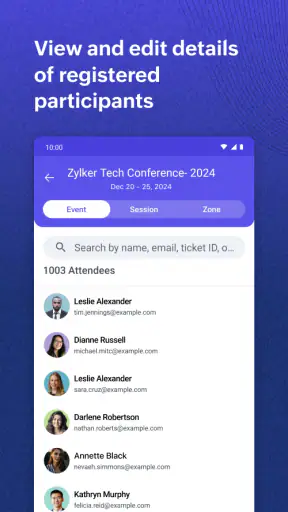 Zoho Backstage for Organizers screenshot