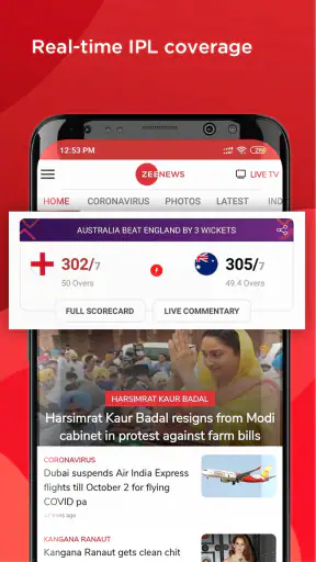 ज़ी न्यूज - हिंदी न्यूज, लाइव ट screenshot