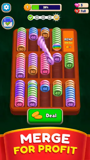 पॉकेट सॉर्ट: कॉइन मर्ज पज़ल screenshot