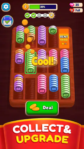 पॉकेट सॉर्ट: कॉइन मर्ज पज़ल screenshot