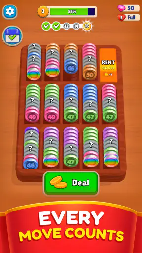 पॉकेट सॉर्ट: कॉइन मर्ज पज़ल screenshot