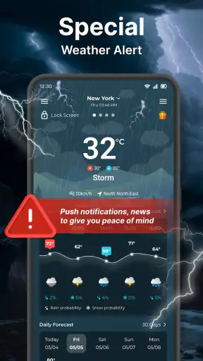 मौसम का पूर्वानुमान ऐप screenshot