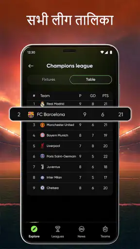 लाइव स्कोर: फुटबॉल मैच screenshot