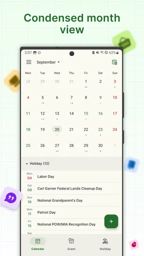휴일 달력 screenshot