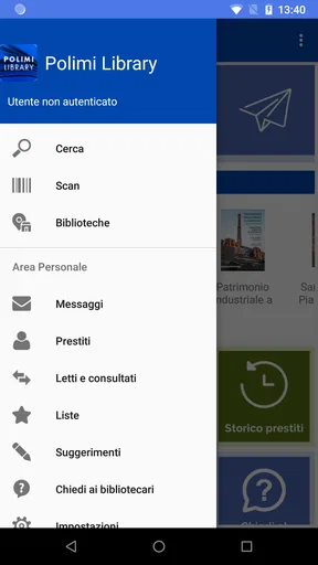 Polimi Library screenshot