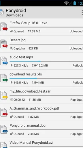 Ponydroid Download Manager screenshot