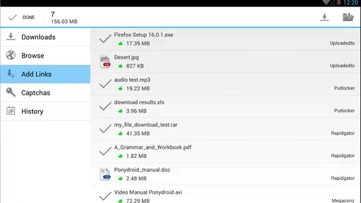 Ponydroid Download Manager screenshot
