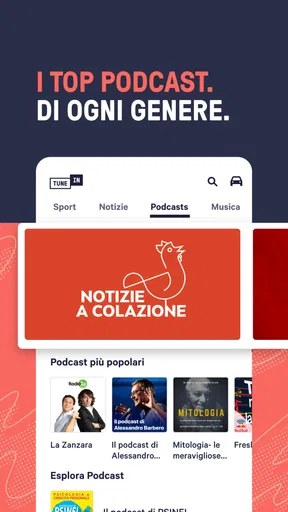 TuneIn Radio: sport e musica screenshot