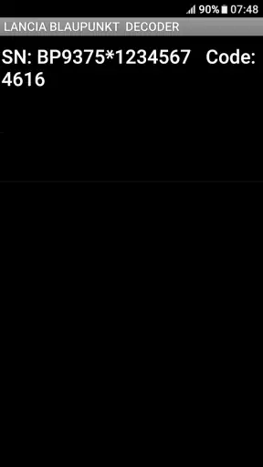 Blaupunkt Lancia Radio Code screenshot