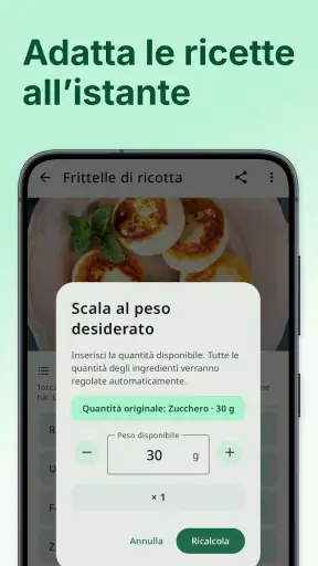 Calcolatrice di ricette screenshot