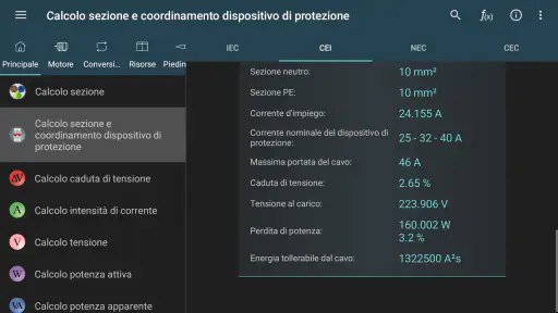 Calcoli Elettrici screenshot