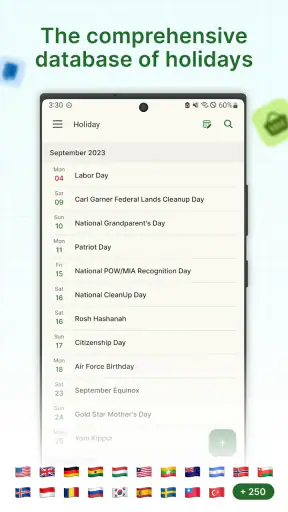 Calendario delle festività screenshot