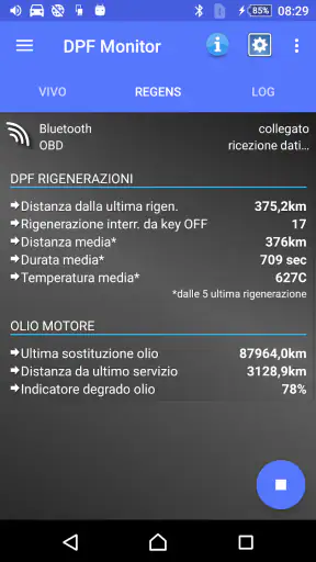 DPF Monitor -Fiat e Alfa Romeo screenshot