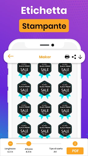 Etichette personalizzate screenshot