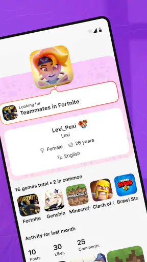 Gameram: Gaming social network screenshot