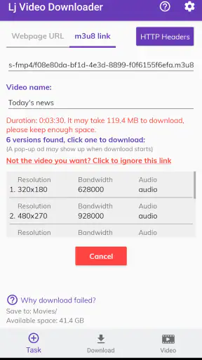 Lj Video Downloader (m3u8,mp4) screenshot