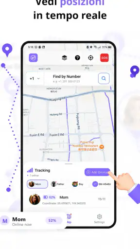 Localizzatore famiglia GPS screenshot