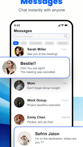 Messages: SMS, Messenger, Home screenshot