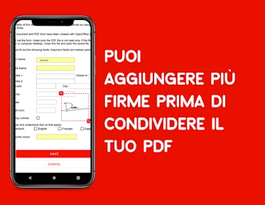 Modificare PDF firma, scrivere screenshot
