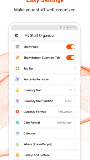 My Stuff Organizer screenshot