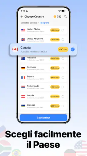 Numero Virtuale e SMS - GetOTP screenshot