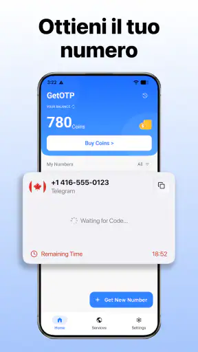 Numero Virtuale e SMS - GetOTP screenshot