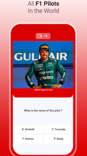 Quiz F1 - Indovina il Pilota screenshot