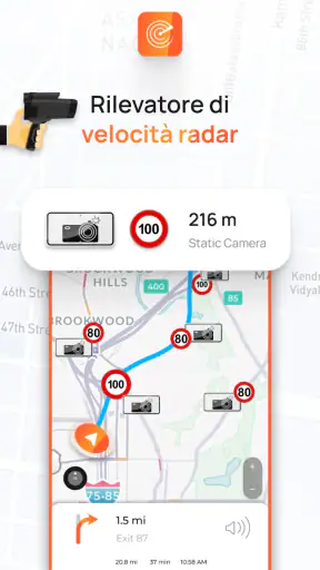 Radar, HUD, mappa, autovelox screenshot