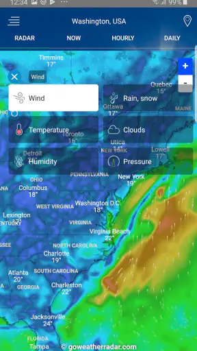 Radar meteorologico screenshot
