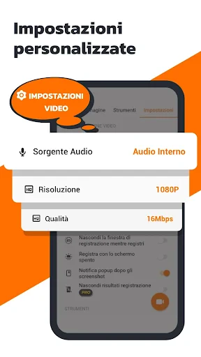 Registra schermo telefono screenshot