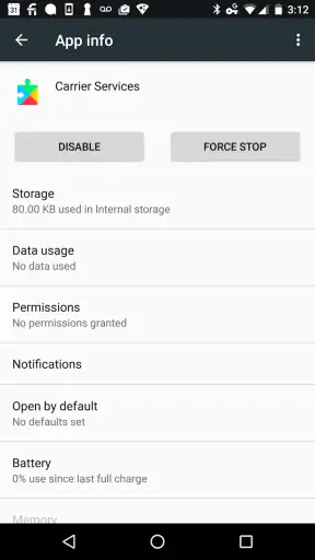 Servizi operatore screenshot