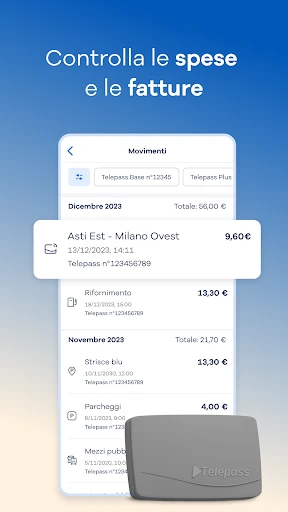 Telepass: pedaggi e parcheggi screenshot