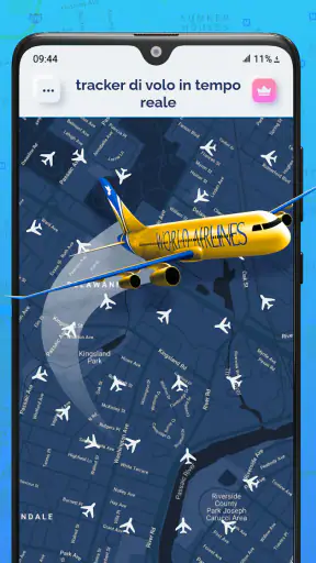 Trackin volo temp reale, radar screenshot