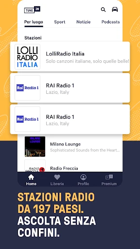 TuneIn Radio: sport e musica screenshot