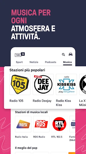TuneIn Radio: sport e musica screenshot