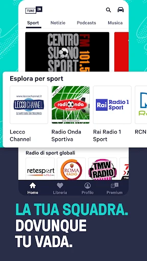 TuneIn Radio: sport e musica screenshot