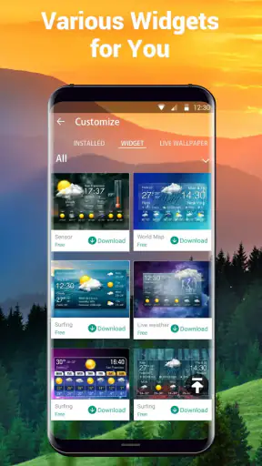 Widget previsioni del tempo screenshot