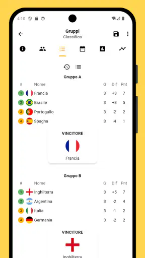 Winner - Gestore dei tornei screenshot