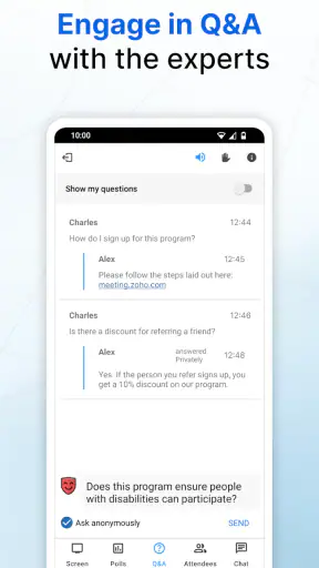 Zoho Meeting - Riunioni online screenshot