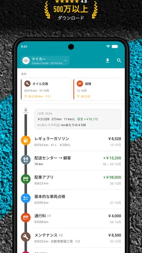 Drivvo - 車両管理・費用記録アプリ screenshot