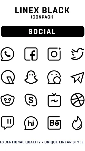LineX Black Icon Pack screenshot