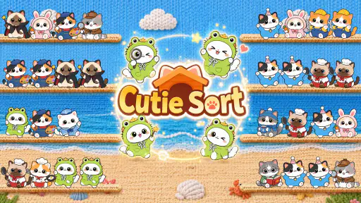 Cutie Sort: 猫 ソート 猫 色 並べ替え screenshot