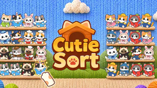 Cutie Sort: 猫 ソート 猫 色 並べ替え screenshot