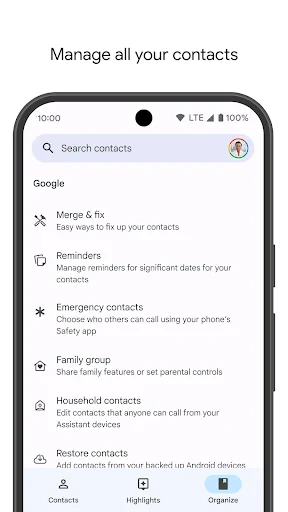 Google コンタクト screenshot