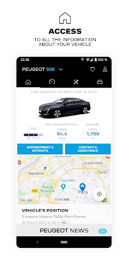 MYPEUGEOT APP screenshot